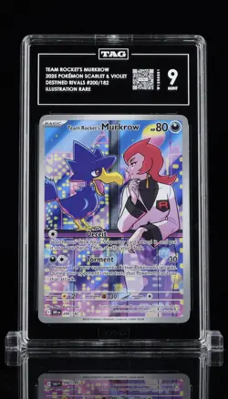 2025 POKEMON DRI EN-DESTINED RIVALS #200 TEAM ROCKET'S MURKROW TAG 9 - Image 1