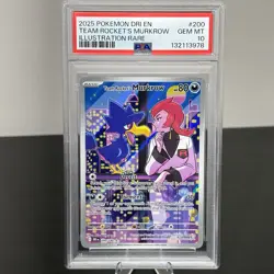 2025 POKEMON DRI EN #200 TEAM ROCKET'S MURKROW ILLUSTRATION RARE - PSA 10 - Image 1