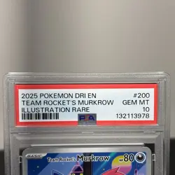 2025 POKEMON DRI EN #200 TEAM ROCKET'S MURKROW ILLUSTRATION RARE - PSA 10 - Image 3