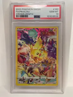 Pikachu Pokemon TCG Crown Zenith 160/159 Secret Rare PSA 10 GEM MINT - Image 1