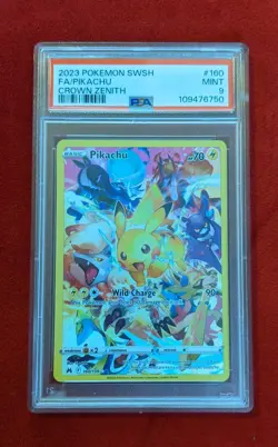 Pokemon TCG PSA 9 Pikachu (Secret) 160/159 Crown Zenith English 2023 Full Art - Image 1