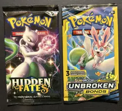 ✨ Pokemon Hidden Fates Booster Pack ✨ + BONUS 3-Card Pack (RANDOM ART) - READ - Image 1