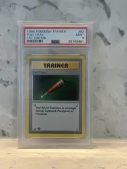 1999 Pokemon Base Set 1st Edition Full Heal #82 PSA 9 - Image 1