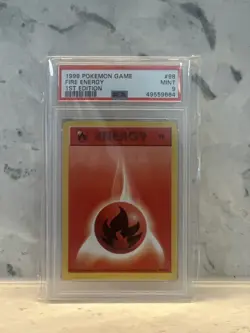 1999 Pokemon Base Set 1st Edition Fire Energy #98 MINT PSA 9 - Image 1