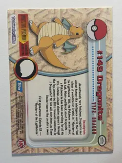 Dragonite 2000 Topps Pokemon TV Animation Edition Series 3 Non Holo #149 MP - Image 2