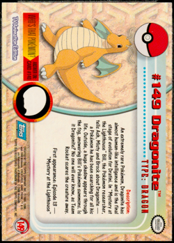 2000 Topps Pokemon TV Animation Edition Series 3 Non Holo #149 Dragonite - Image 2