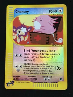 Chansey #72/165 - Pokemon TCG - Expedition Base Set - Reverse Holo - LP - Image 1