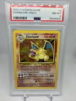 1999 Charizard Holo Base Set Unlimited Pokemon TCG #4/102 PSA 8 NM-Mint - Image 1