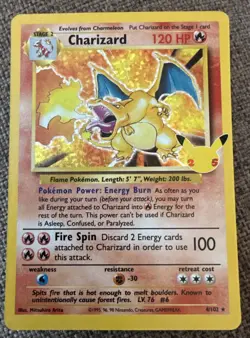 Pokemon TCG Charizard Holo Celebrations 25th Anniversary 4/102 Base Set Art NM - Image 1