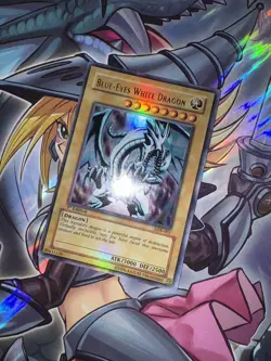 Yugioh Card - Blue Eyes White Dragon LOB-001 Ultra Rare 1st Edition Asian AE - Image 1