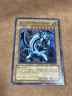 🔥 YUGIOH Blue-Eyes White Dragon LOB-001 Unlimited ULTRA RARE ORIGINAL NM/VLP #1 - Image 1