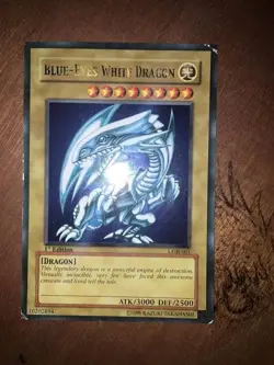 Yugioh Blue-Eyes White Dragon LOB-001 1st Edition Ultra Rare (NA) WAVY - Image 1