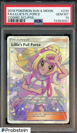 2019 Pokemon Sun & Moon PTCG Lillie's Full Force Full Art #230 PSA 10 - Image 1