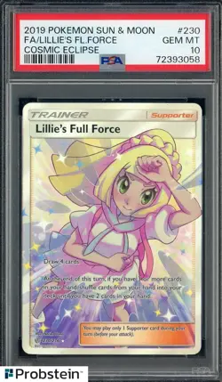 2019 Pokemon Sun & Moon PTCG Lillie's Full Force Full Art #230 PSA 10 - Image 1