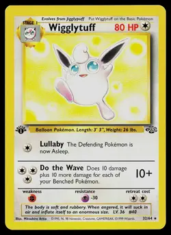 Pokemon Card - Wigglytuff Jungle 32/64 Rare 1st Edition - Image 1