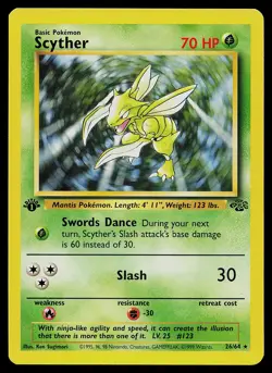 Pokemon Card - Scyther Jungle 26/64 Rare 1st Edition - Image 1