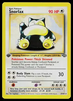 Pokemon Card - Snorlax Jungle 27/64 Rare 1st Edition Non-Holo - Image 1