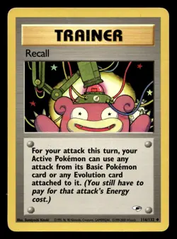 Recall 116/132 Uncommon Gym Heroes WOTC Pokemon MP - Image 1