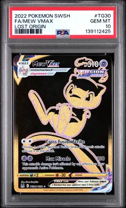 2022 POKEMON SWORD & SHIELD LOST ORIGIN #TG30 FULL ART/MEW VMAX PSA 10 - Image 1