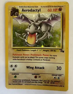 Pokemon TCG - Aerodactyl - 1/62 - Holo Unlimited - Fossil Unlimited - Image 1