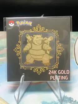 24k Gold Plated Pokemon Blastoise Sticker Pack Fresh - Image 1