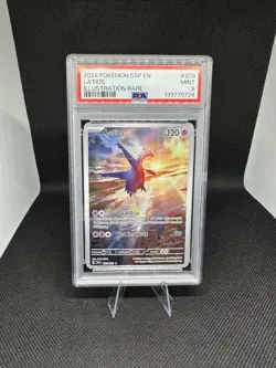 2024 POKEMON SSP EN-SURGING SPARKS ILLUSTRATION RARE #203 LATIOS PSA 9 - Image 1