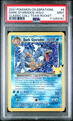 2021 POKEMON CELEBRATIONS DARK GYARADOS HOLO #8 PSA 9 MINT - Image 1