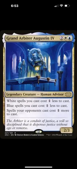 MTG - Grand Arbiter Augustin IV Near Mint Condition from Double Masters Set - Image 1