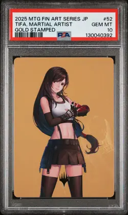 2025 MTG JPN FINAL FANTASY ART SER GOLD STAMPED #52 TIFA, MARTIAL ARTIST PSA 10 - Image 1
