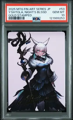 2025 MTG JPN FINAL FANTASY ART SER GOLD STAMPED Y'SHTOLA, NIGHT'S BLESSED PSA 10 - Image 1