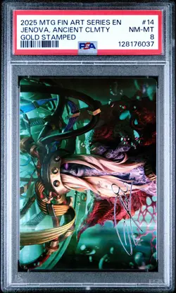 2025 MTG FINAL FANTASY ART SER GOLD STAMPED #14 JENOVA, ANCIENT CALAMITY PSA 8 - Image 1