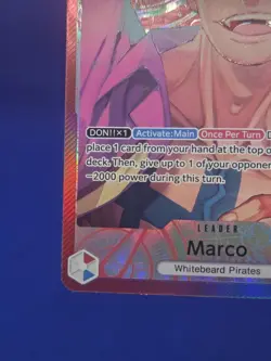 One Piece Two Legends Marco OP08-002 Parallel Alternate Alt Art Leader NM - Image 5