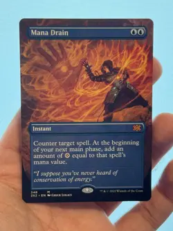 1X Mana Drain BORDERLESS NM MTG Magic 2X2 Double Masters Mythic Staple EDH CEDH - Image 1