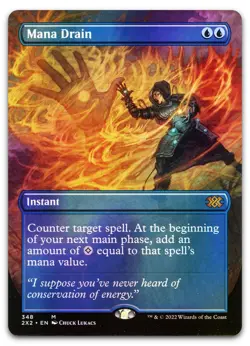Mana Drain (Borderless) #348 (Foil) (NM) Double Masters 2022 2X2 Magic MTG - Image 1