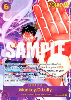 Monkey D.Luffy RARE GOLD FOIL ALT ART EB02-061 ONE PIECE TCG NEAR MINT NM - Image 1