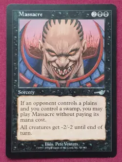 Magic The Gathering NEMESIS MASSACRE black card MTG - Image 1