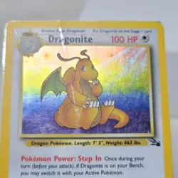 Pokemon TCG Dragonite Fossil Unlimited Holo Rare Card 04/62 DMG/ HP - Image 3
