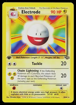 Pokemon Card - Electrode Jungle 18/64 Rare 1st Edition Misprint Error - Image 1