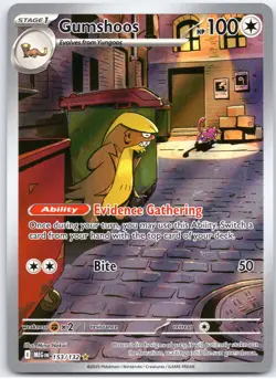 POKEMON TCG GUMSHOOS 153/132 MEG ILLUSTRATION RARE MEGA EVOLUTION POKEMON - Image 1