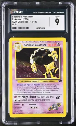 Sabrina's Alakazam 16/132 Gym Challenge Holo CGC 9 MINT - Image 1