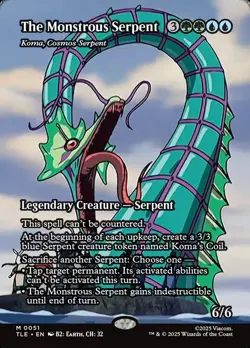 The Monstrous Serpent - Koma, Cosmos Serpent (Borderless) Avatar 51 TLE Foil NM - Image 1