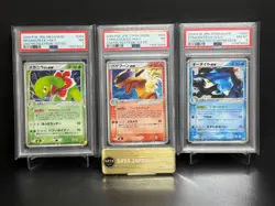 PSA 7 8 Set 3 Pokemon Japanese Typhlosion Meganium Feraliga Starter Deck 2005 - Image 1
