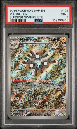 2024 POKEMON SVP EN-SV SURGING SPARKS ETB PROMO #159 MAGNETON PSA 9 - Image 1