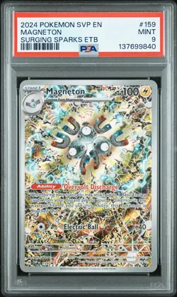 2024 POKEMON SVP EN-SV SURGING SPARKS ETB PROMO #159 MAGNETON PSA 9 - Image 1