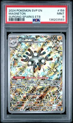 2024 POKEMON SVP EN-SV SURGING SPARKS ETB PROMO #159 MAGNETON PSA 9 - Image 1
