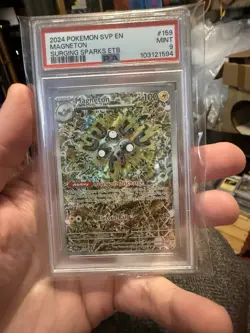 2024 POKEMON SVP EN-SV SURGING SPARKS ETB PROMO #159 MAGNETON PSA 9 - Image 1