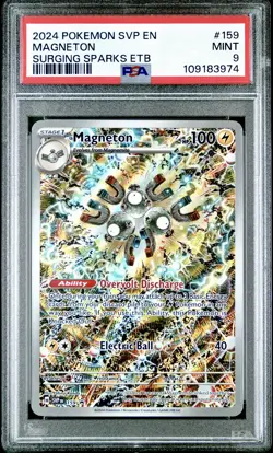 2024 Pokemon SVP EN-SV Black Star Promo Magneton #159 Surging Sparks Etb PSA 9 - Image 1