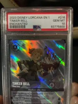 2023 DISNEY LORCANA EN 1-THE FIRST CHAPTER ENCHANTED #216 TINKER BELL PSA 10 - Image 2