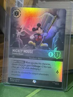 Lorcana Fabled ERROR HOLO SHIFT Mickey Mouse Standard Bearer Epic 221/204 - Image 1