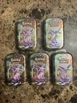 Pokemon TCG Prismatic Evolutions Mini Tins BRAND NEW SEALED-Lot Of 5 - Image 1